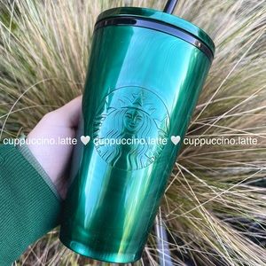 💚NEW💚Starbucks Marbled Jade Green Grande Cold Cup Tumbler